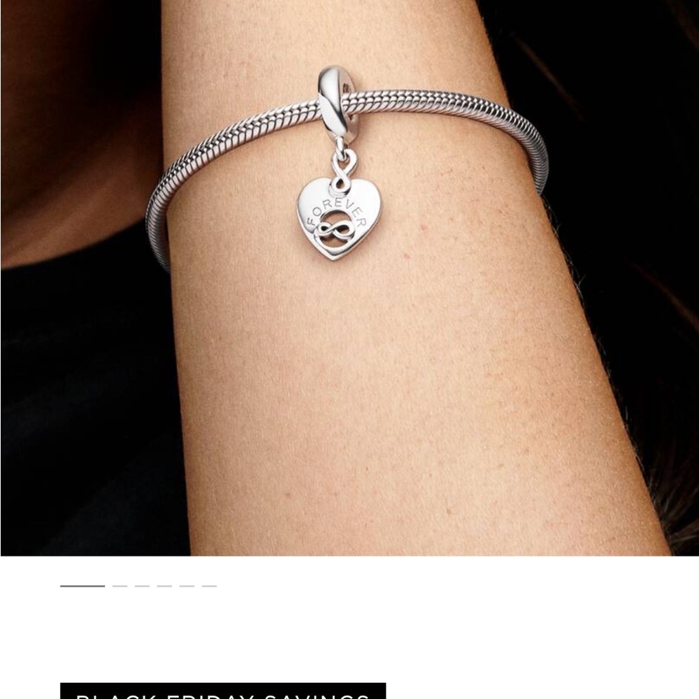 Pandora Silver Bracelet with Heart Charms - Picture 2 of 2